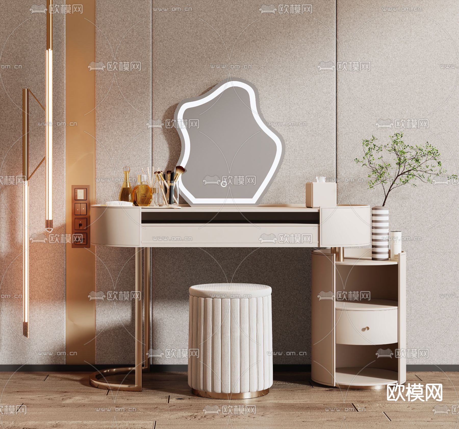 梳妆台 化妆桌3d模型下载