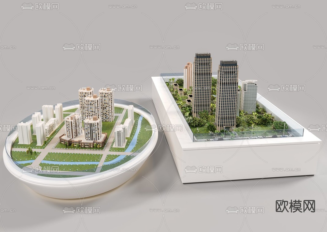 售楼部沙盘3d模型下载_ID14200913_3dmax免费模型-欧模网
