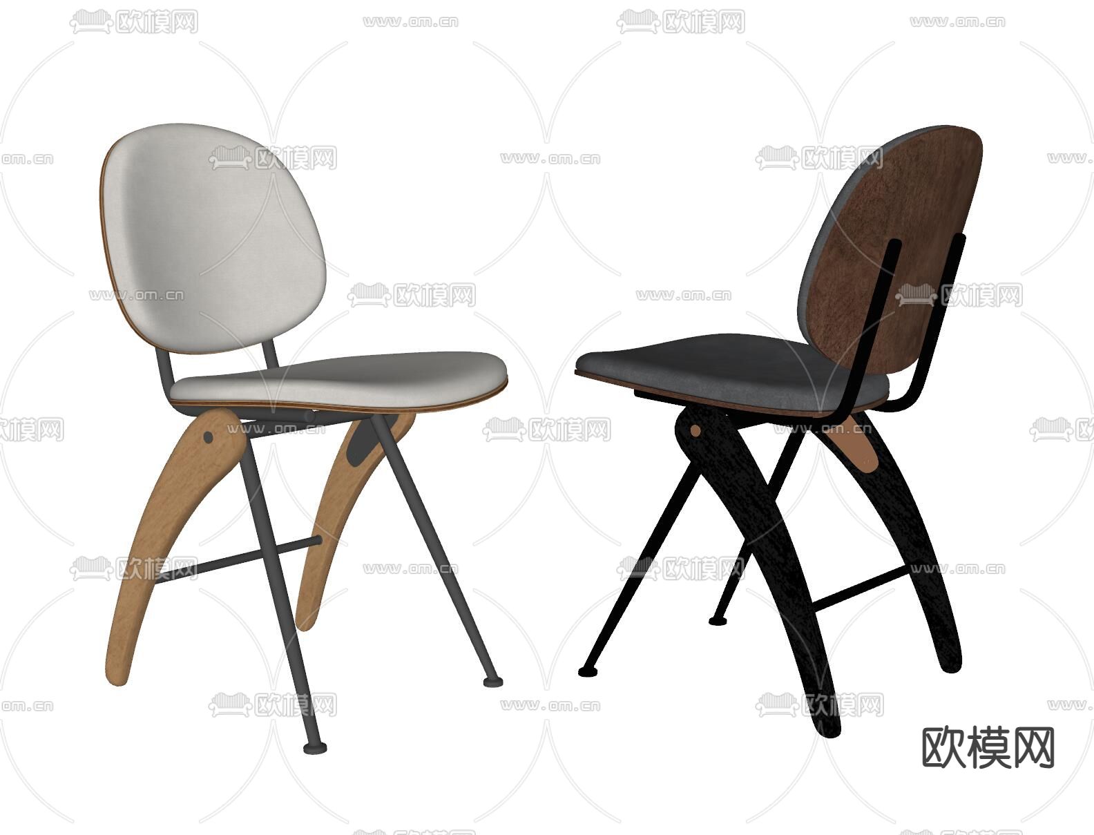 侘寂风餐椅su模型下载（渲染图2）