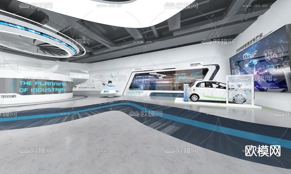 现代科技展厅3d模型下载(渲染图3)