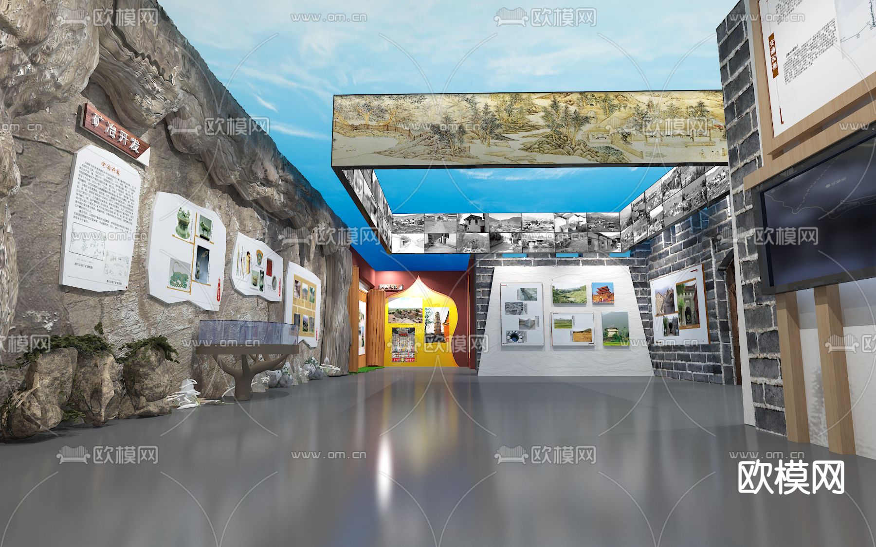 历史文化博物馆su模型下载（渲染图3）