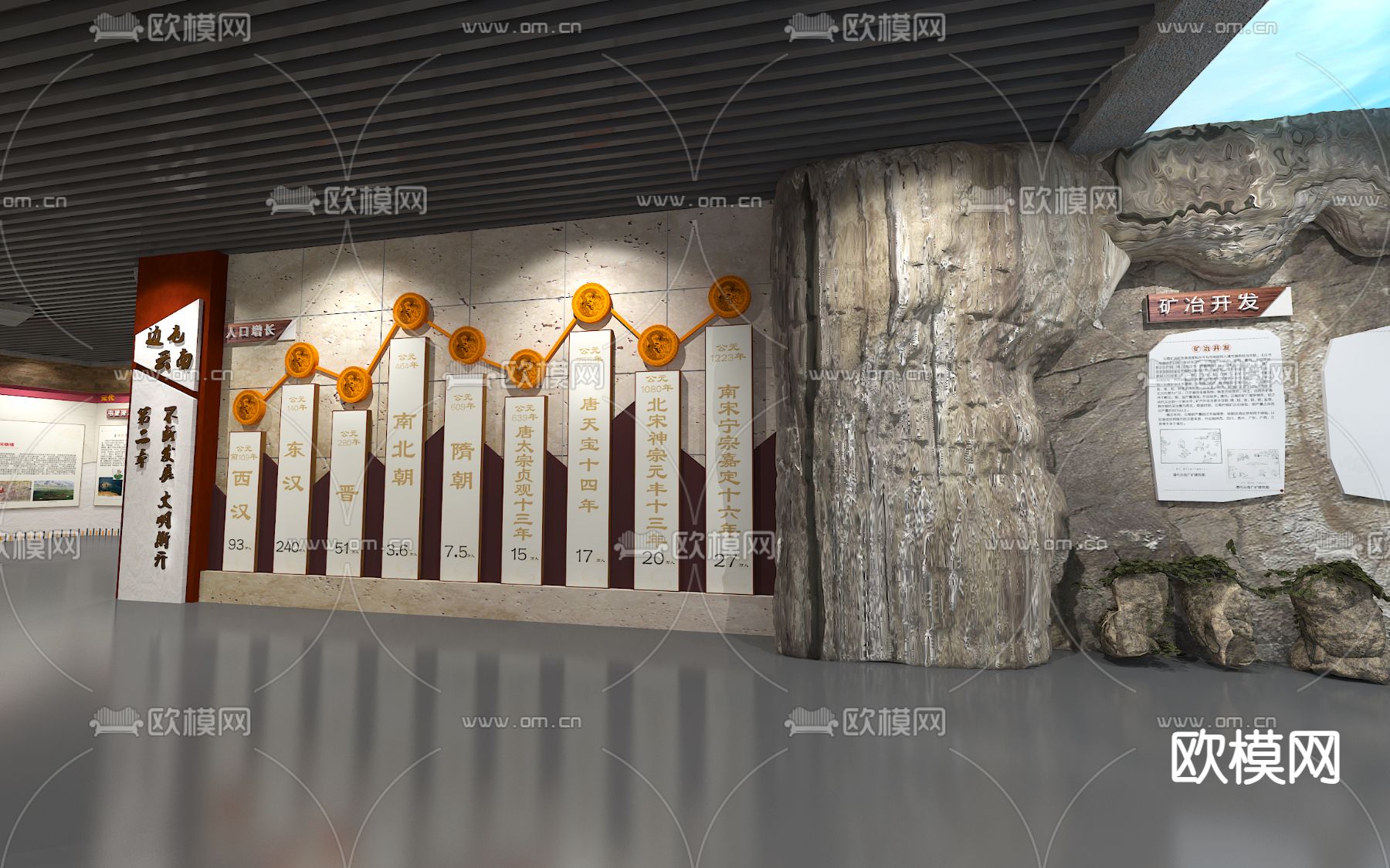 历史文化博物馆su模型下载（渲染图2）