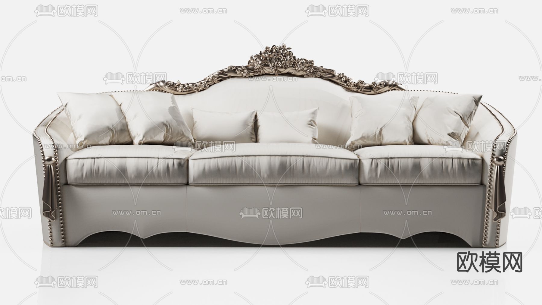 欧式多人沙发 三人沙发3d模型下载
