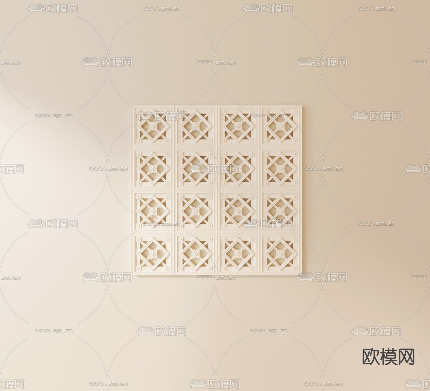 奶油风墙饰 挂饰3d模型下载