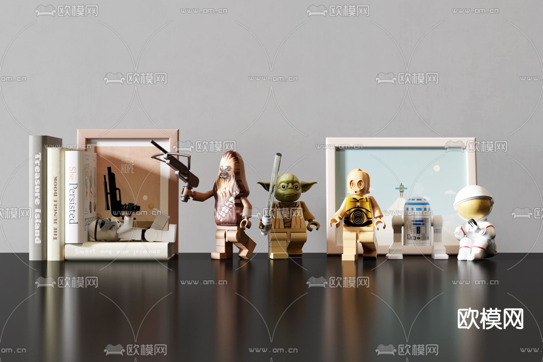 桌面摆件 书籍 积木 玩偶3d模型下载