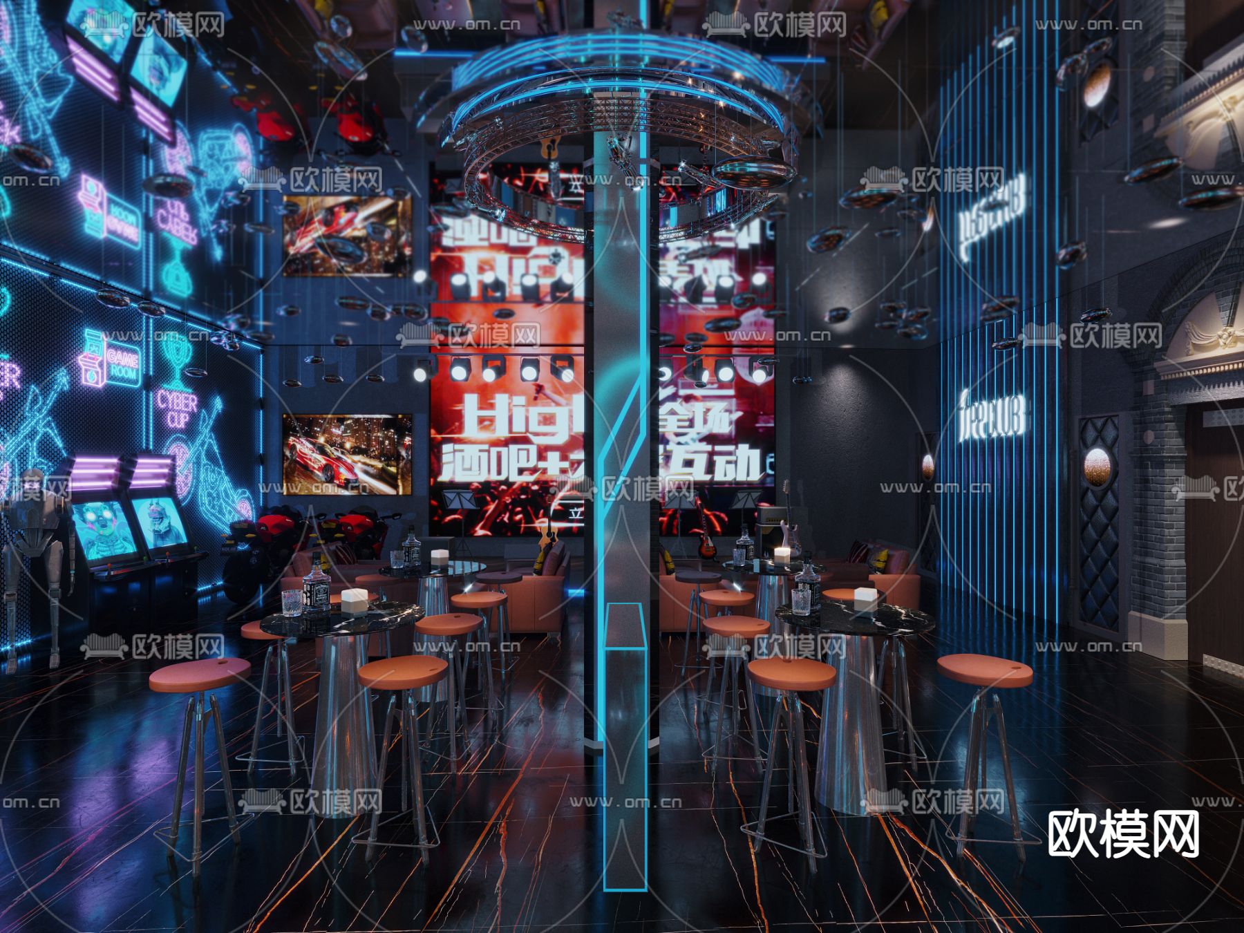酒吧 音乐吧3d模型下载