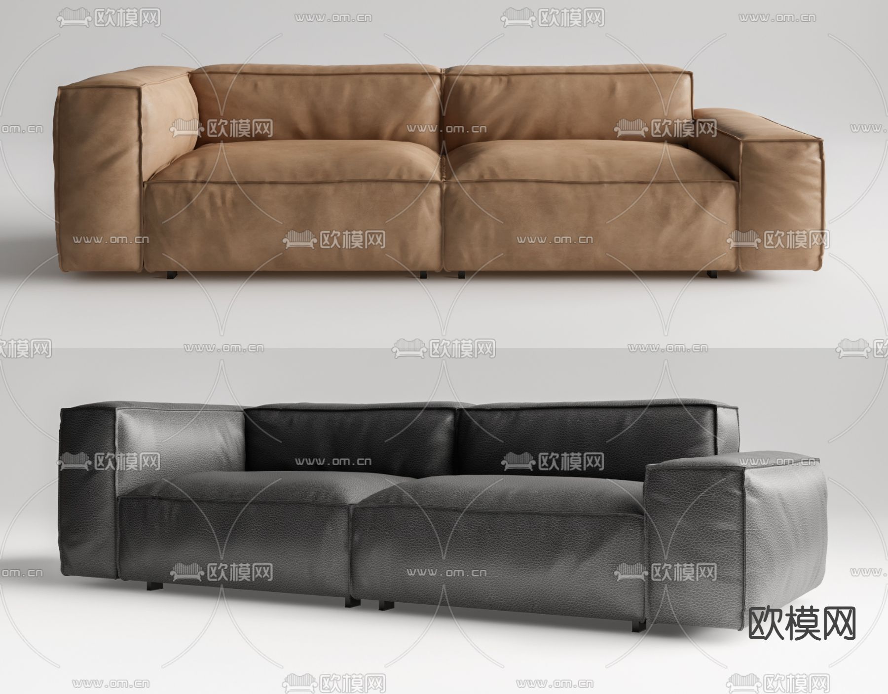 Bonaldo 多人沙发 豆腐块沙发su模型