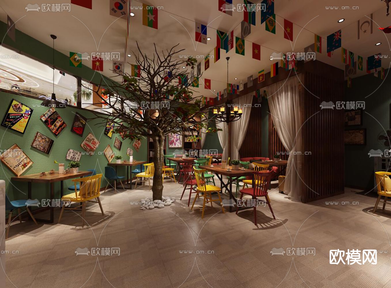 工业风桌游 剧本杀su模型下载（渲染图3）