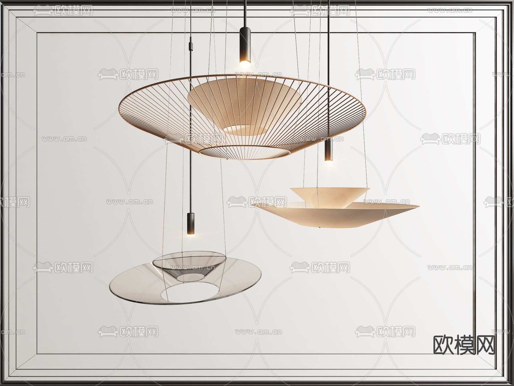 北欧吊灯 镂空吊灯3d模型下载