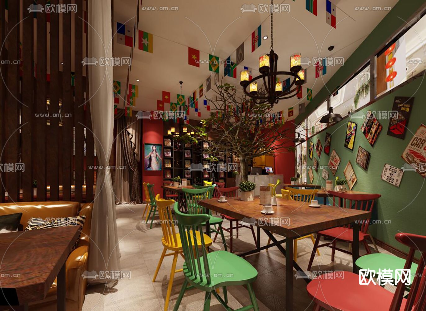 工业风桌游 剧本杀su模型下载（渲染图1）