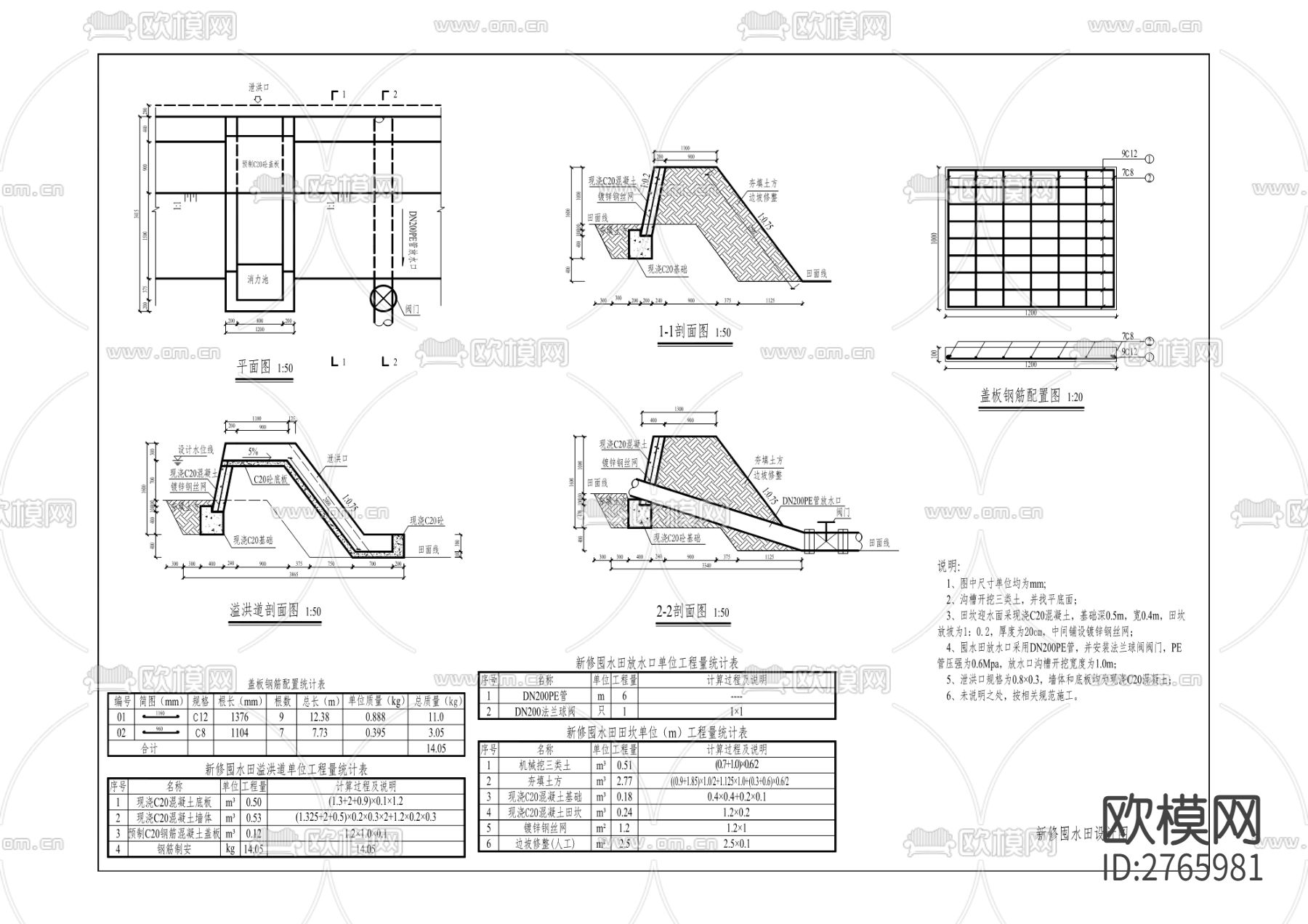 荣昌区峰高街道办事处云教等村土地整理项目cad施工图下载（渲染图6）