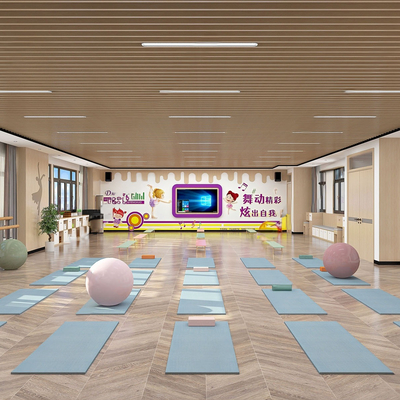  现代舞蹈教室su模型 