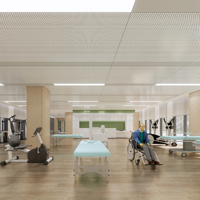  医院康复 训练室su模型 