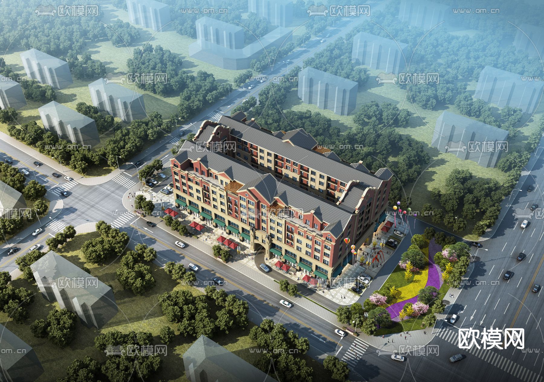 商场鸟瞰3d模型下载