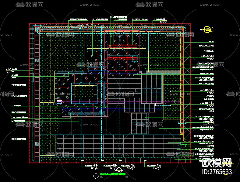 园林景观-特色跌水水景CAD施工图下载（渲染图3）