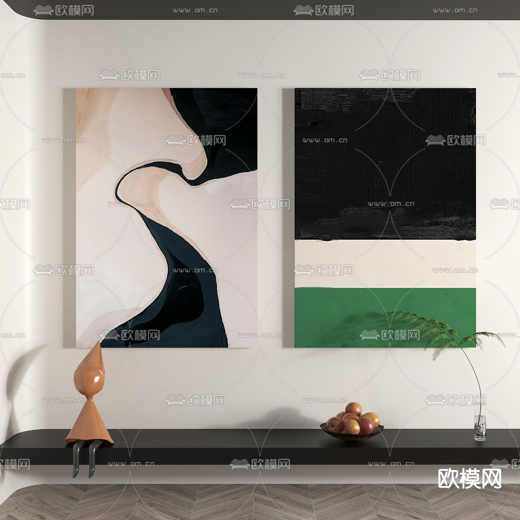 装饰画 油画 抽象画3d模型下载