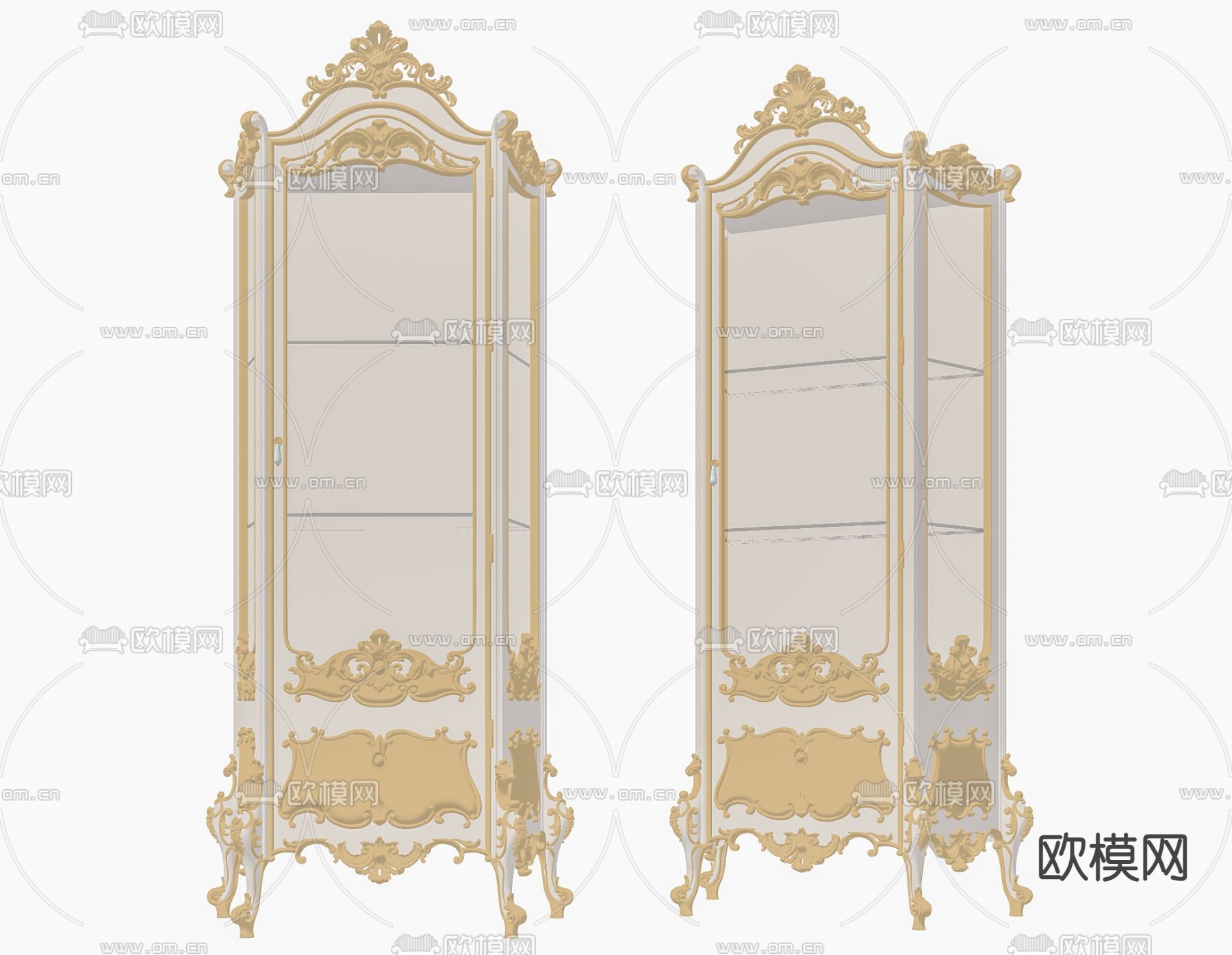 欧式古典酒柜su模型下载（渲染图2）