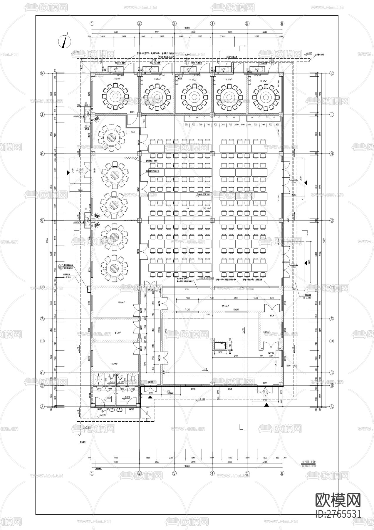 三个小学运动场、食堂及楼梯CAD施工图下载（渲染图2）