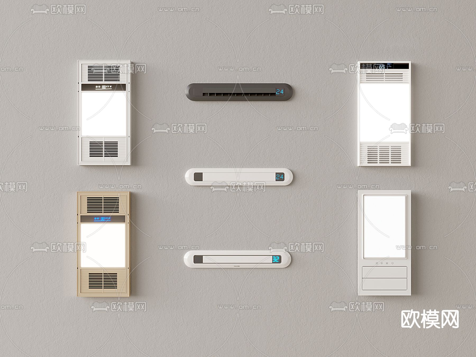 集成浴霸 线性浴霸su模型下载（渲染图1）