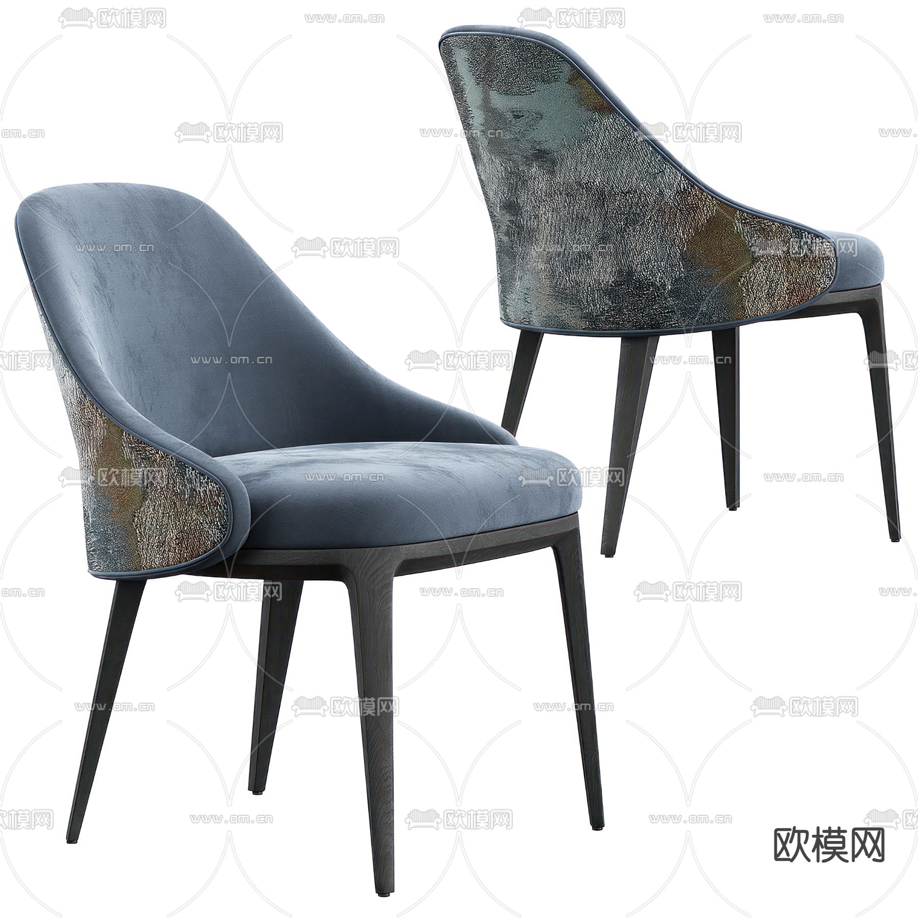 大理石餐桌椅3d模型下载（渲染图3）