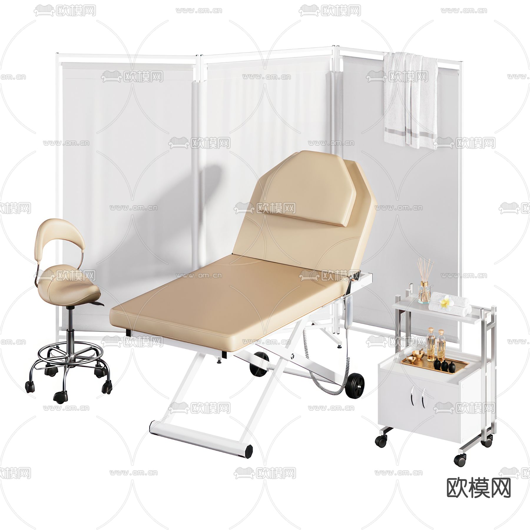 病床 手术床 医疗器材3d模型下载（渲染图2）
