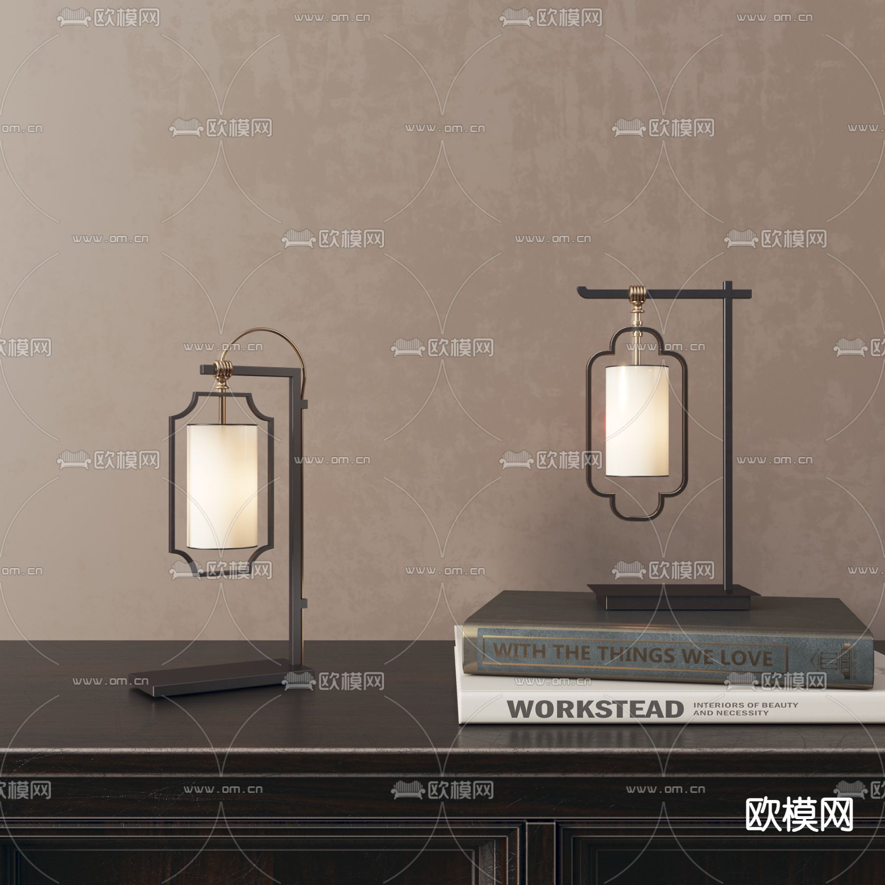 新中式台灯3d模型下载