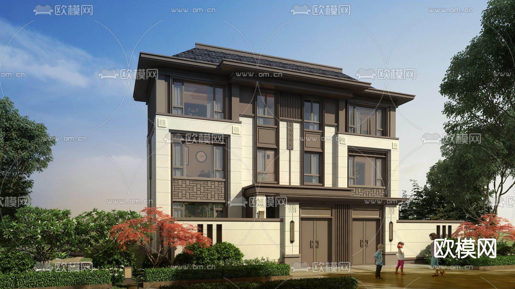 别墅外观3d模型下载（渲染图2）