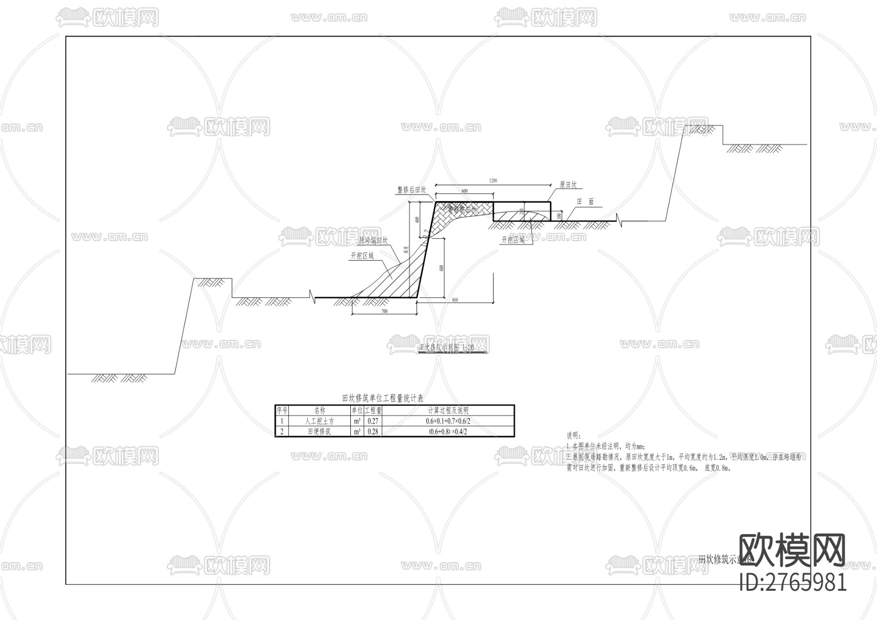 荣昌区峰高街道办事处云教等村土地整理项目cad施工图下载（渲染图4）