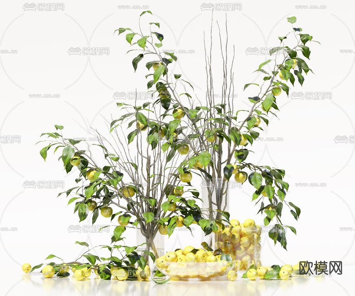 花瓶 水果 果盘3d模型下载