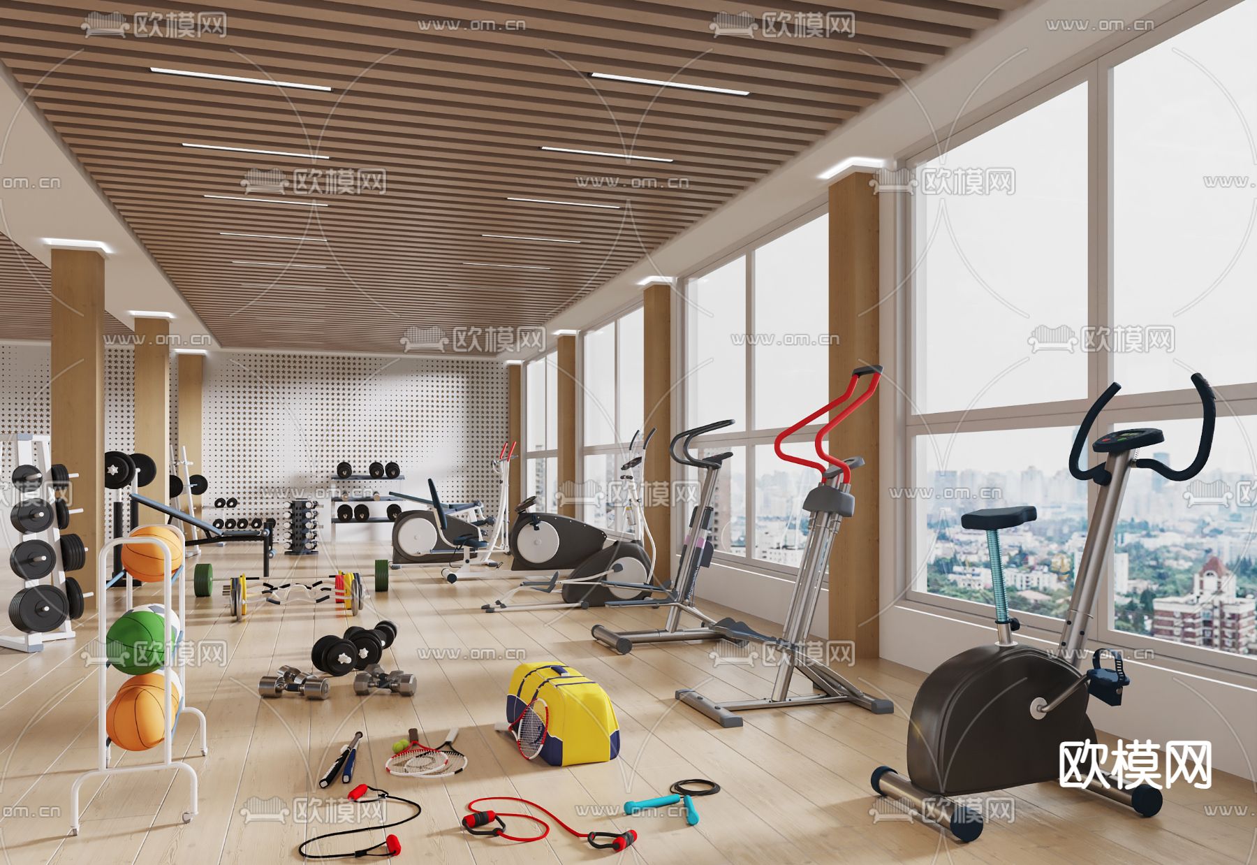 健身房3d模型下载