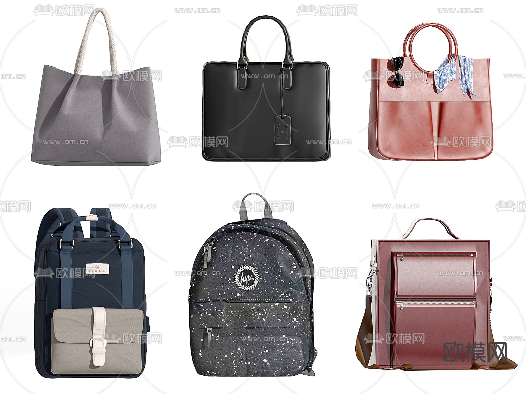 手提包 包包 单肩包 皮包 斜挎包3d模型下载（渲染图1）