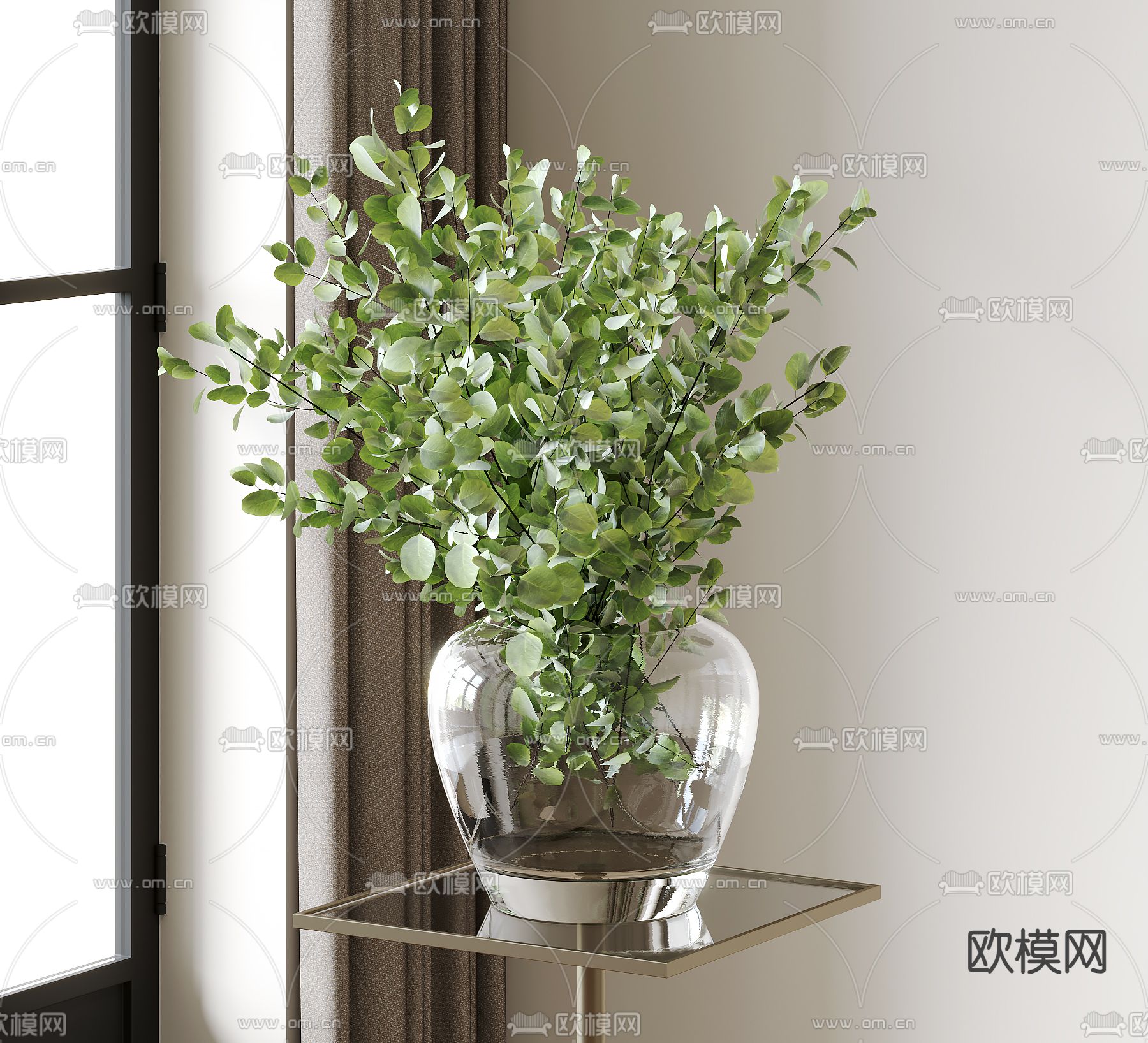 花瓶 水生绿植3d模型下载