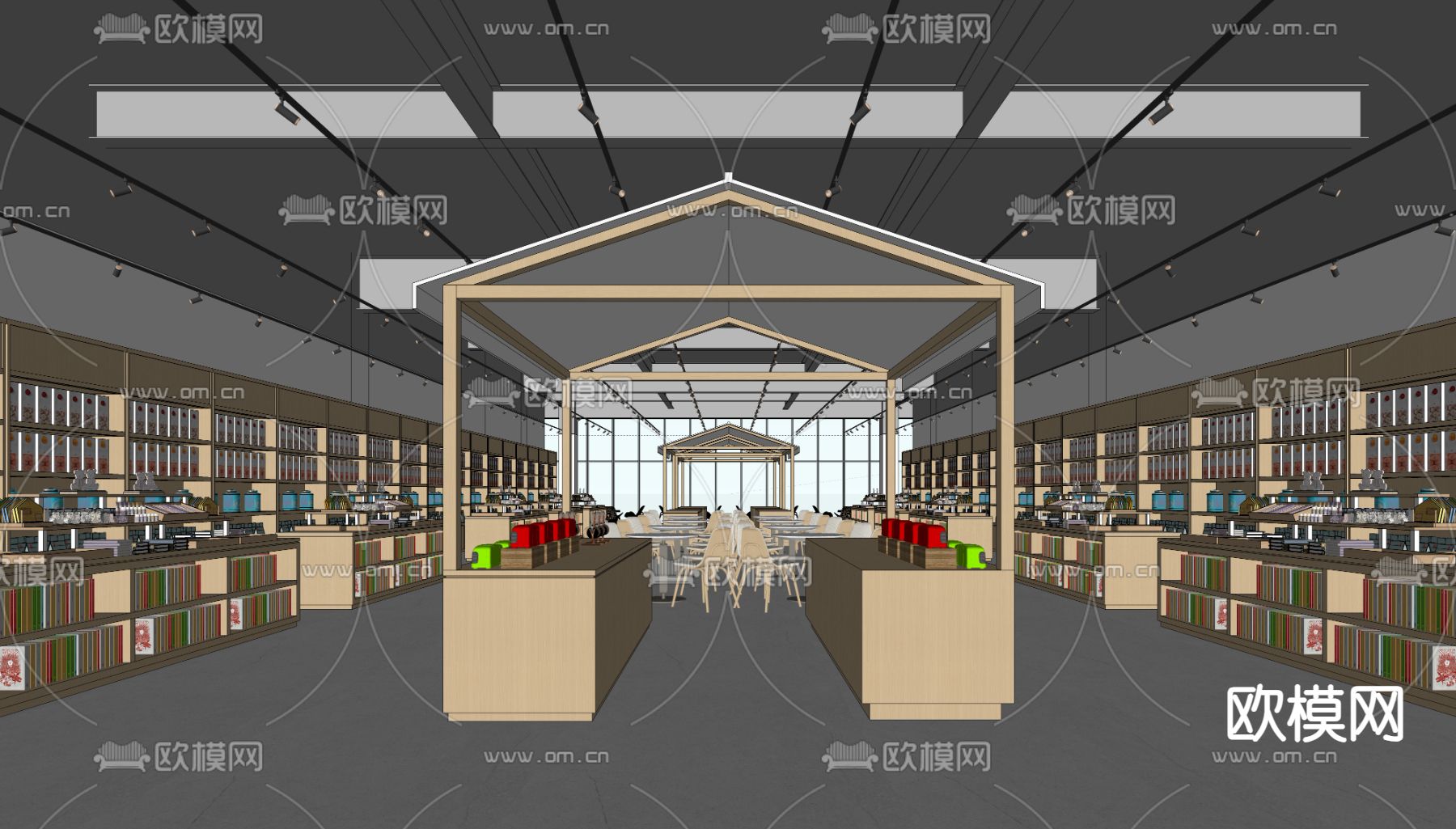文创产品售卖区su模型下载（渲染图2）