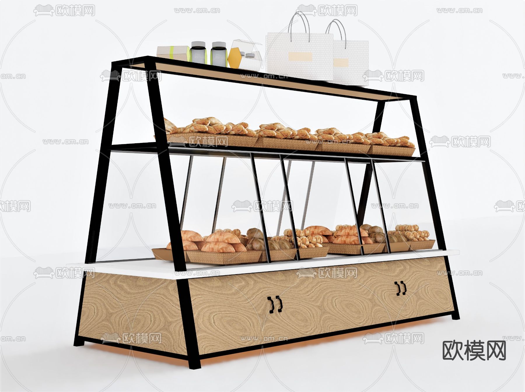 食物饮料 面包 牛角包 蛋糕su模型下载（渲染图1）