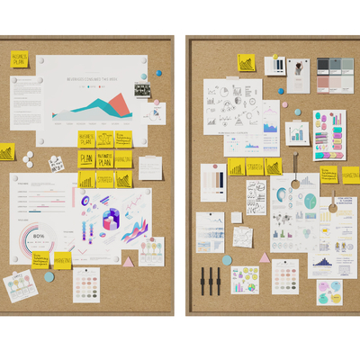  便签墙 便利贴su模型 