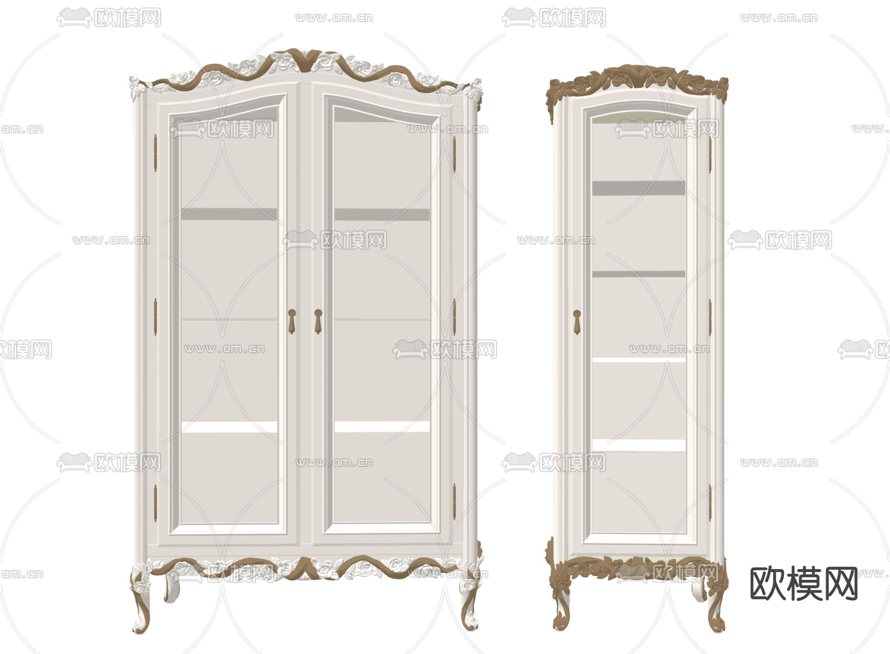 欧式古典酒柜su模型下载（渲染图2）