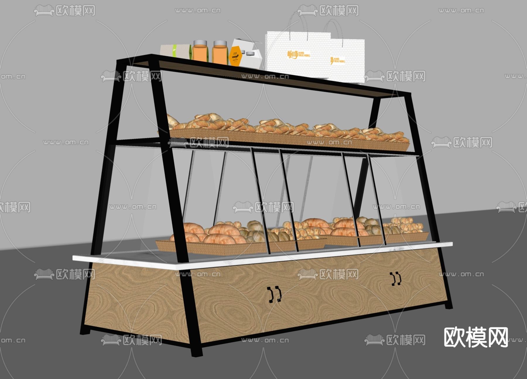 食物饮料 面包 牛角包 蛋糕su模型下载（渲染图2）