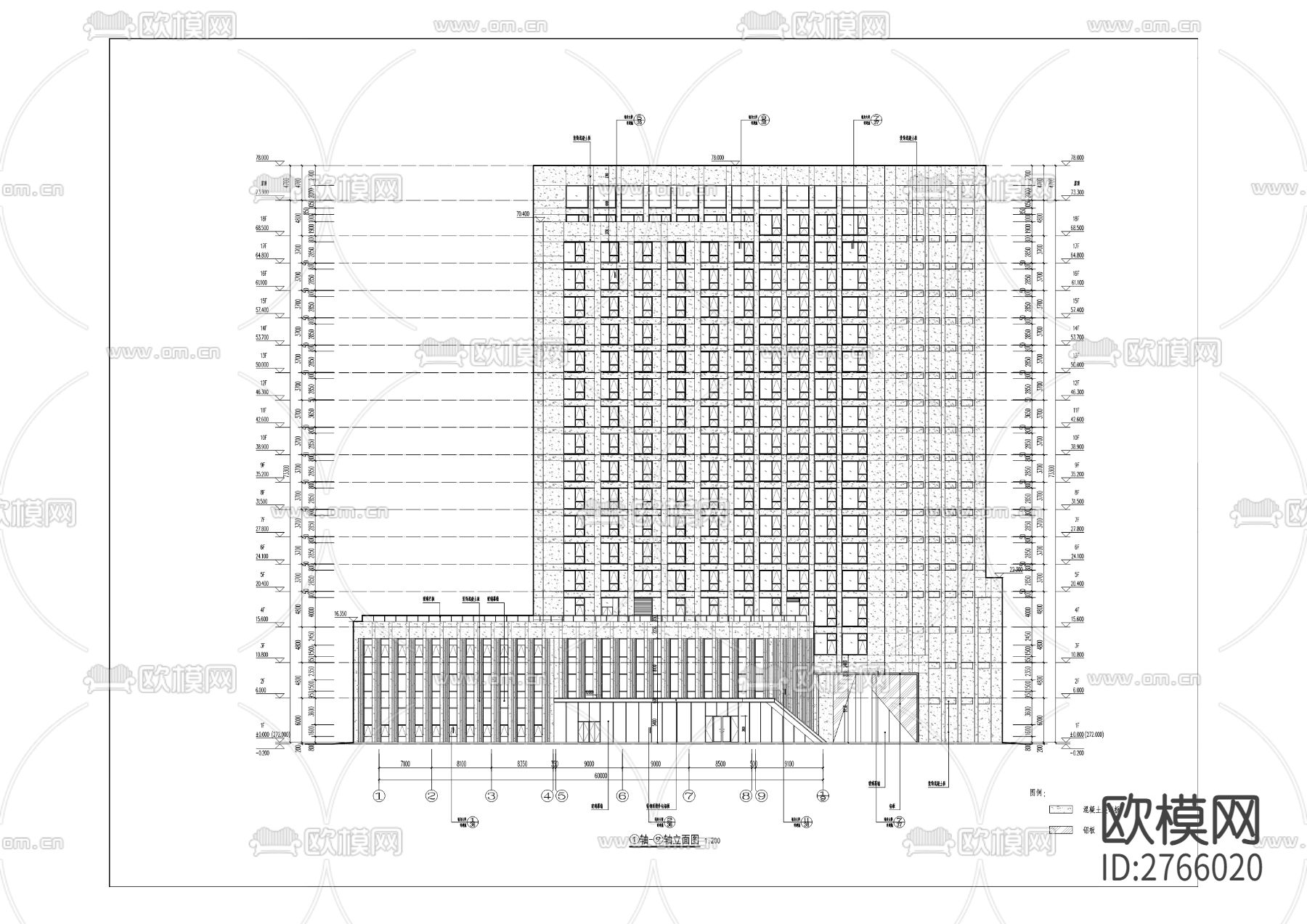 渝铁实业两江新区人和组团N分区渝铁酒店建设项目cad施工图下载（渲染图8）