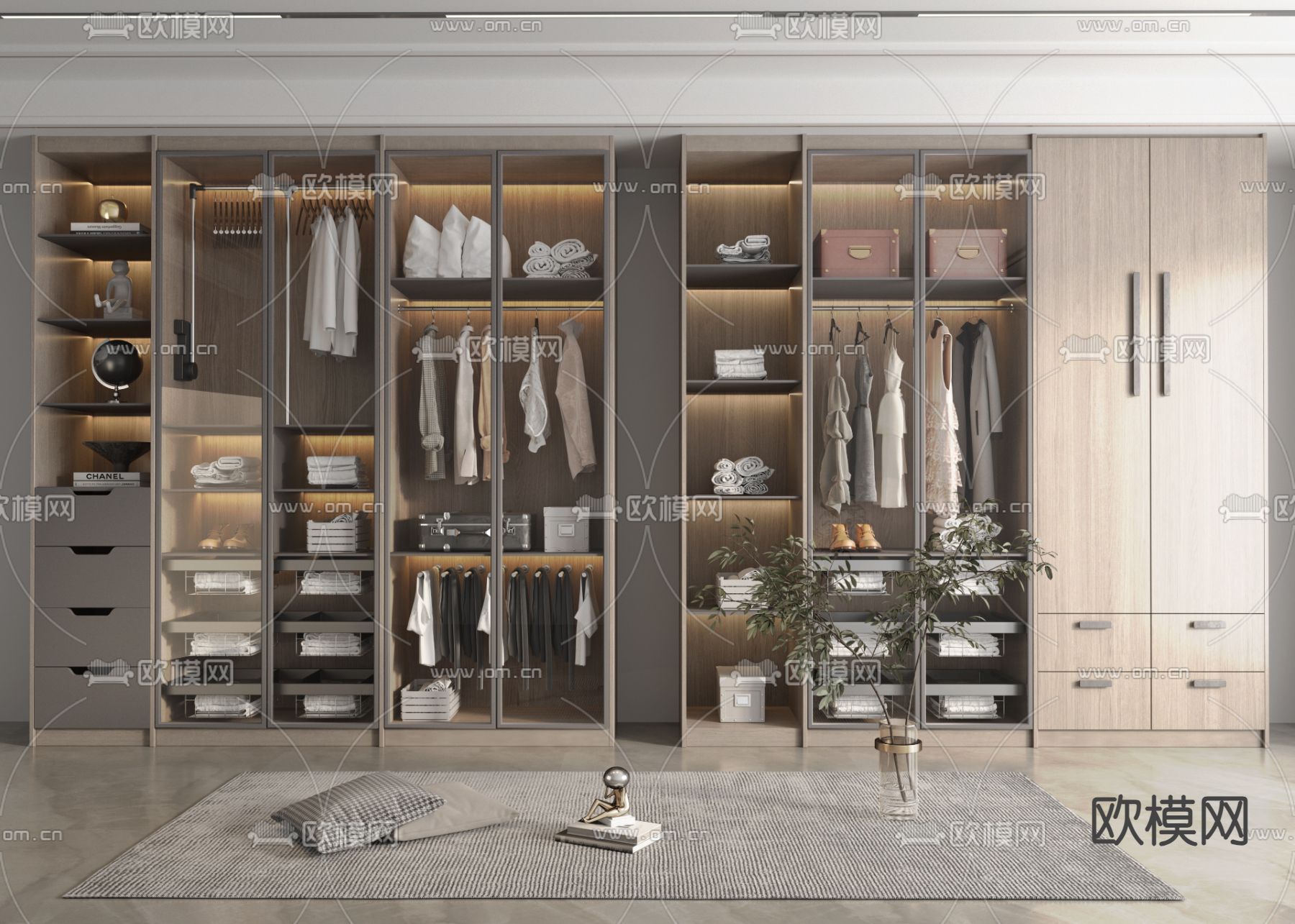 现代衣柜 衣橱3d模型下载