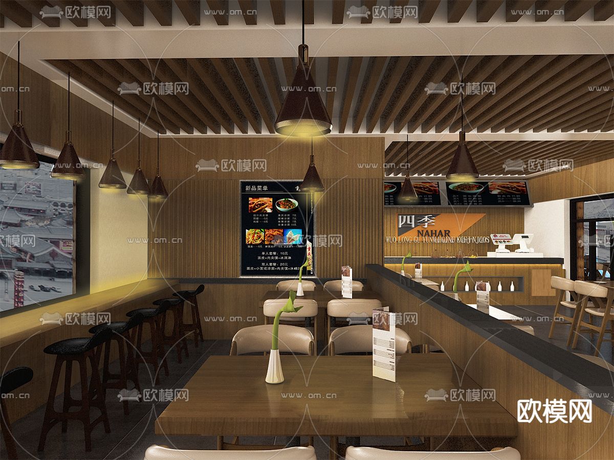 快餐厅免费3d模型下载（渲染图1）