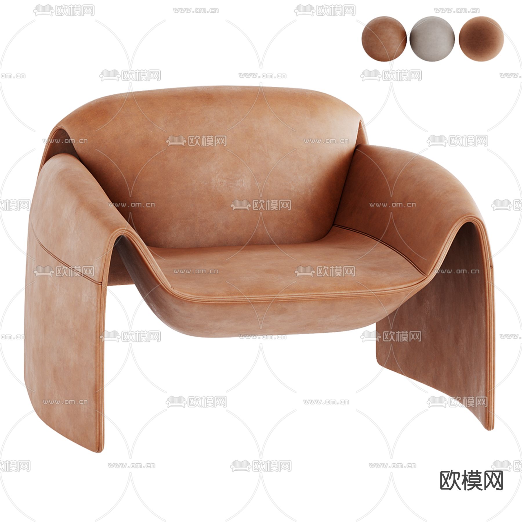 Poliform 螃蟹椅 休闲椅3d模型下载（渲染图1）