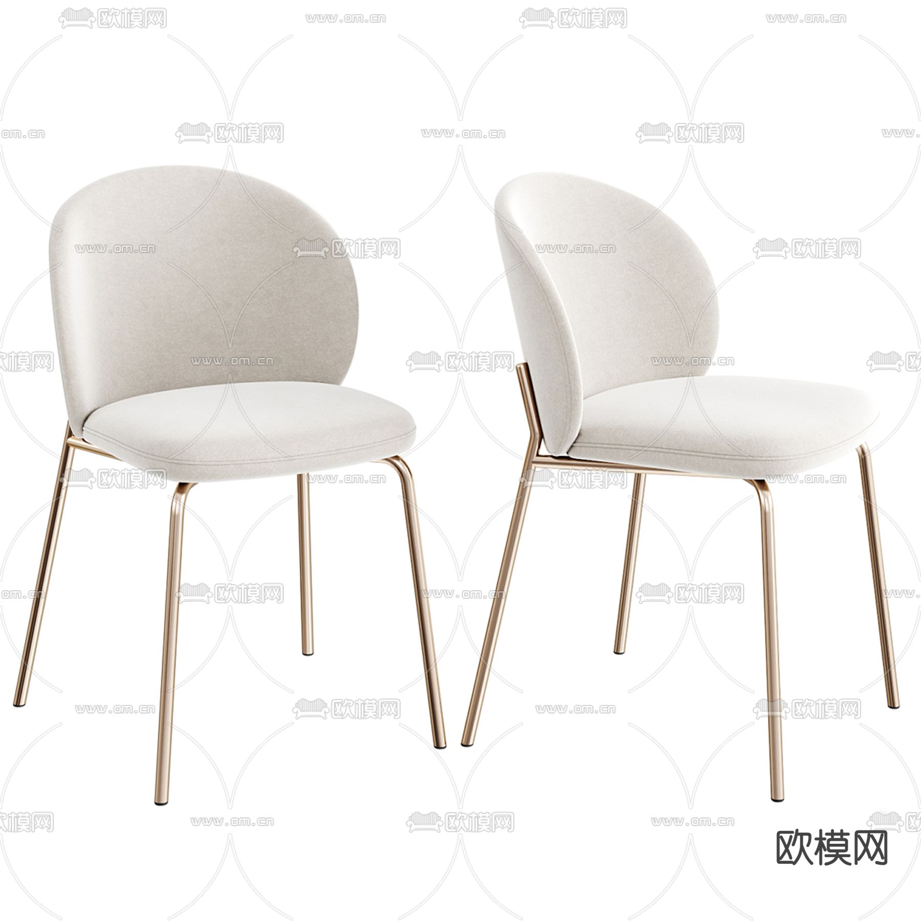 westelm 椅子 餐椅3d模型下载