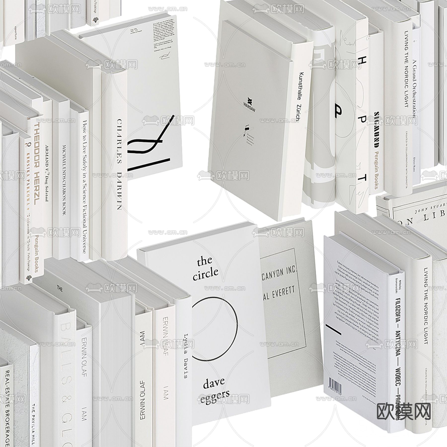 现代书籍3d模型下载（渲染图4）