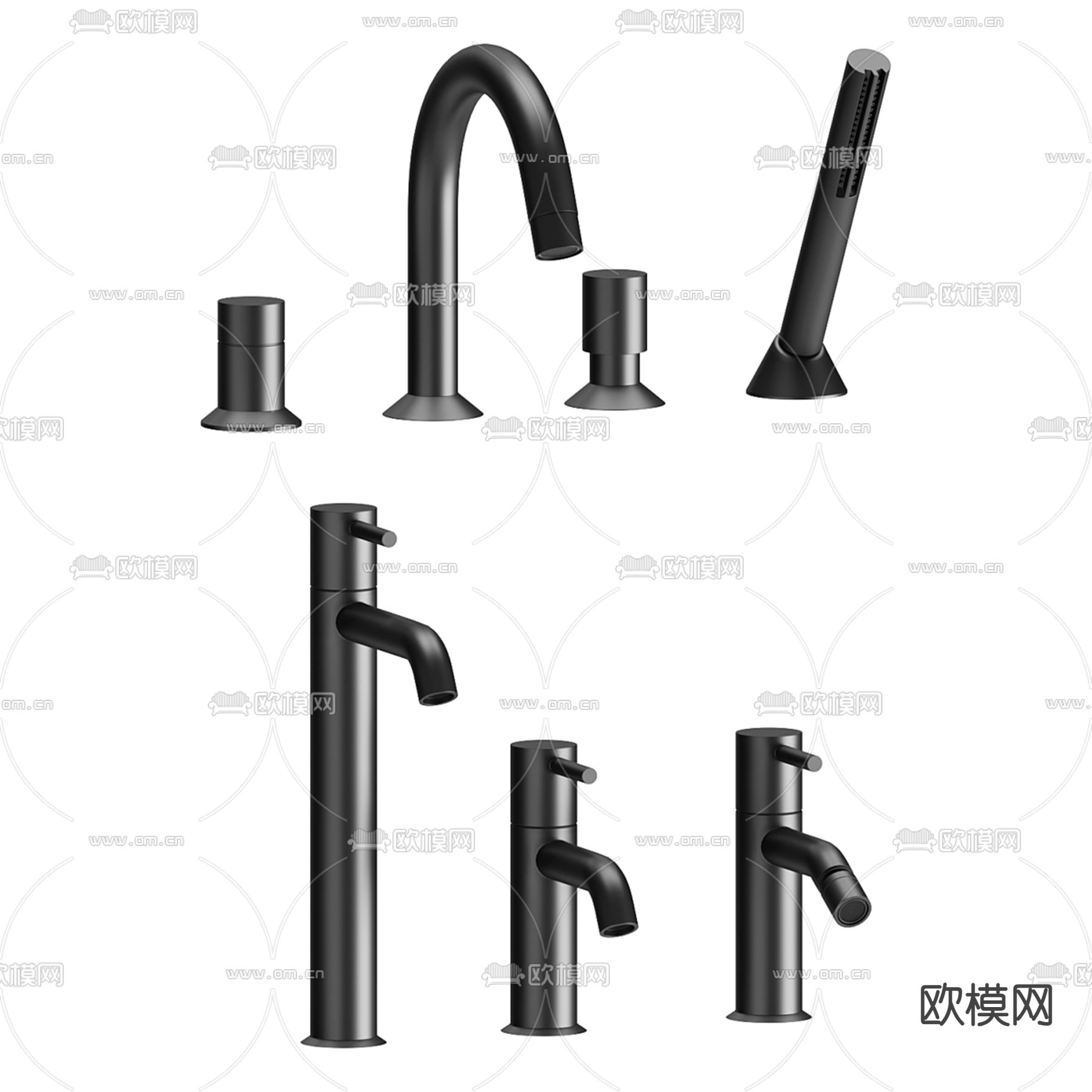 花洒 水龙头3d模型下载（渲染图6）