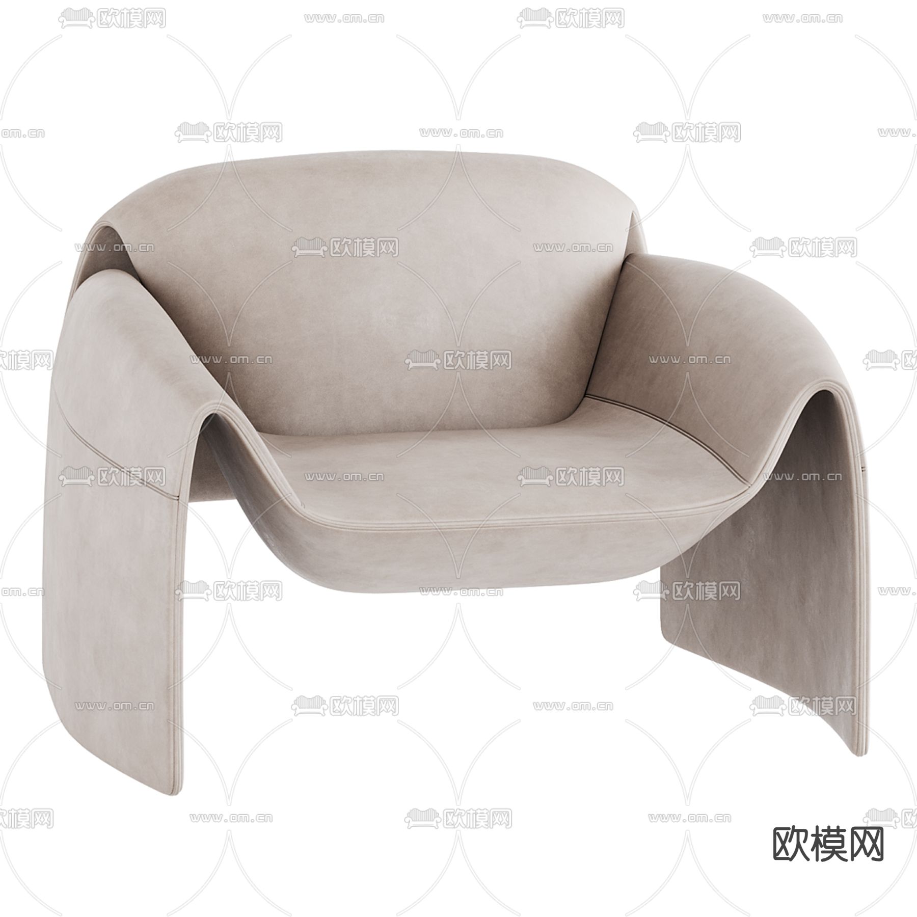 Poliform 螃蟹椅 休闲椅3d模型下载（渲染图4）