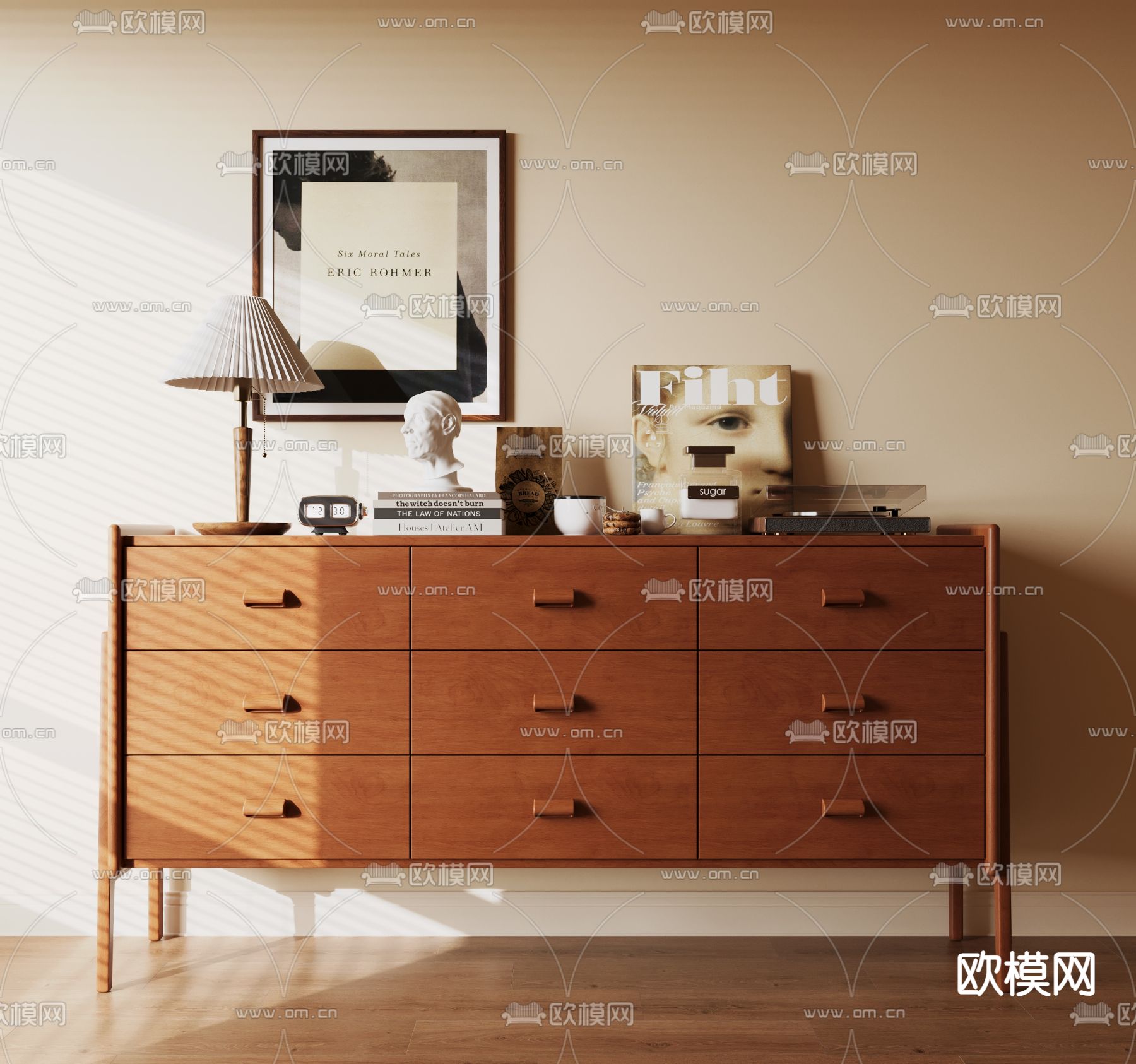 中古风边柜 斗柜3d模型下载