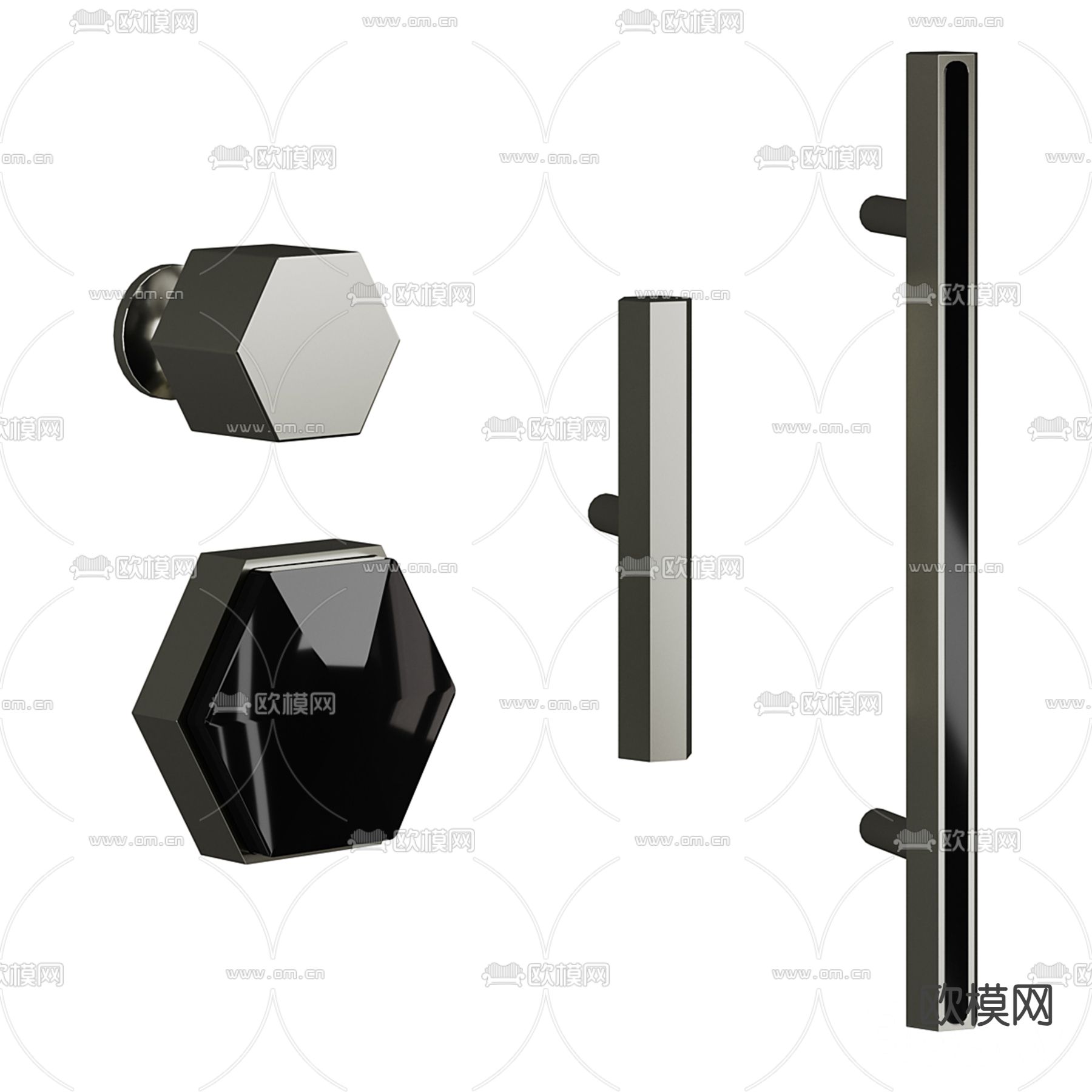 五金件 金属把手3d模型下载（渲染图3）