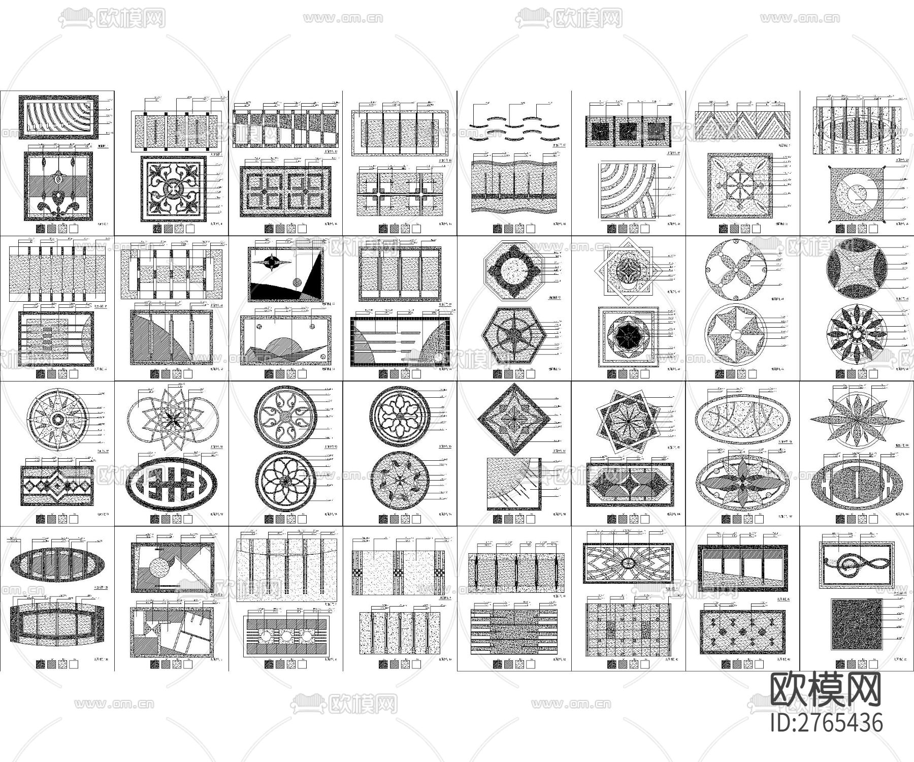 地面拼花cad图块下载（渲染图1）