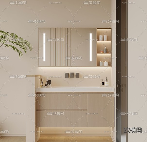 浴室柜 洗手台3d模型下载