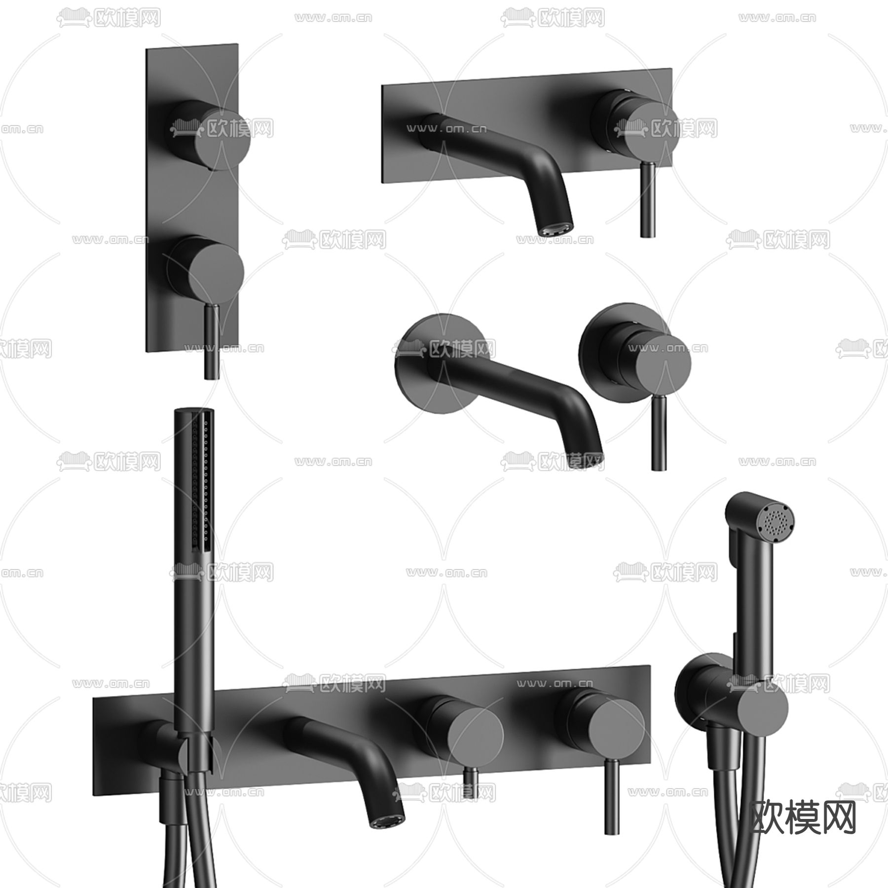 花洒 水龙头3d模型下载（渲染图5）